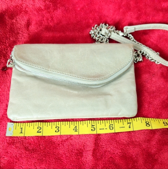 HOBO Daria Light Gray Convertible Crossbody/Clutch Bag with Chain Strap - Picture 9 of 11
